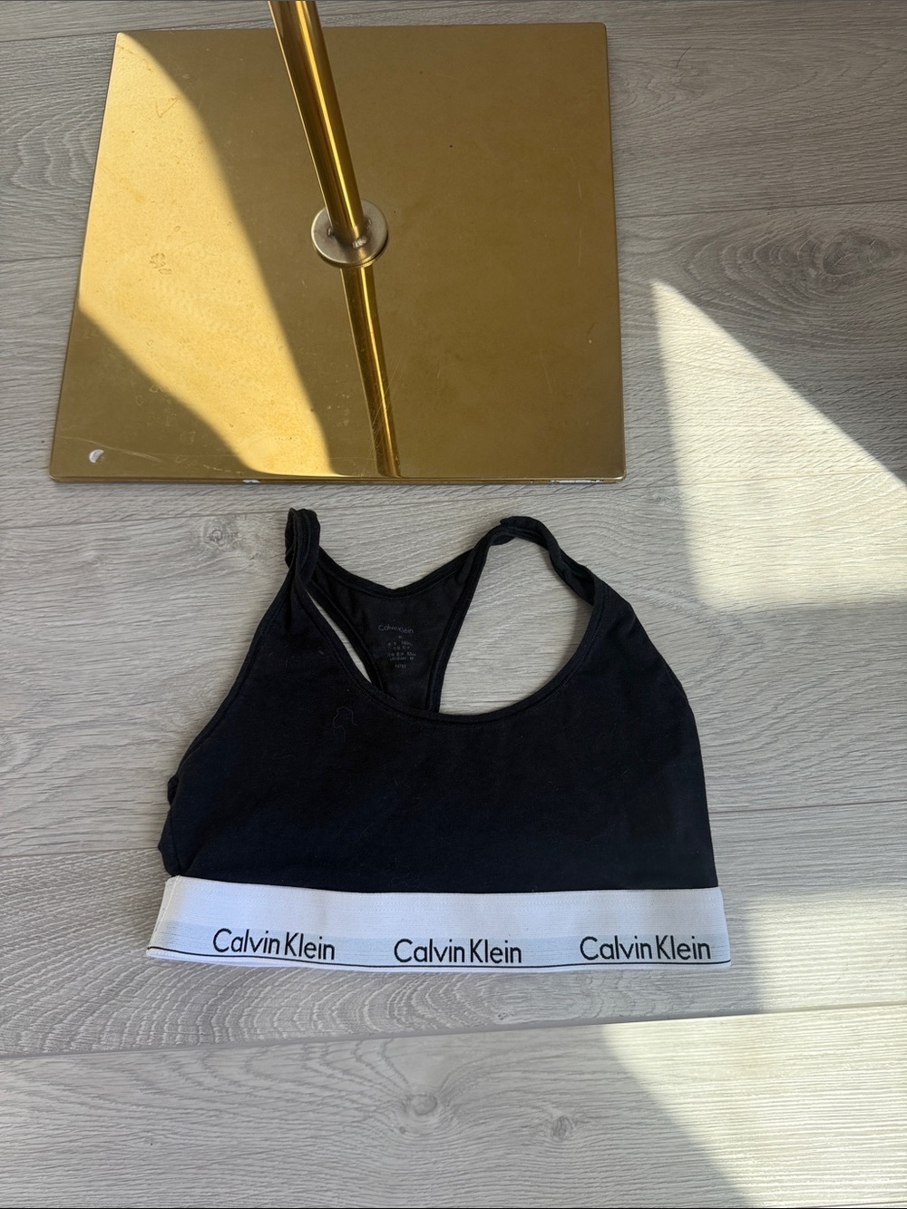 Calvin Klein Black Bralette with White Logo Band